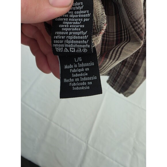 Mens Calvin Klein Jeans Brown Plaid Button Down Shirt Size Large - Picture 5 of 8